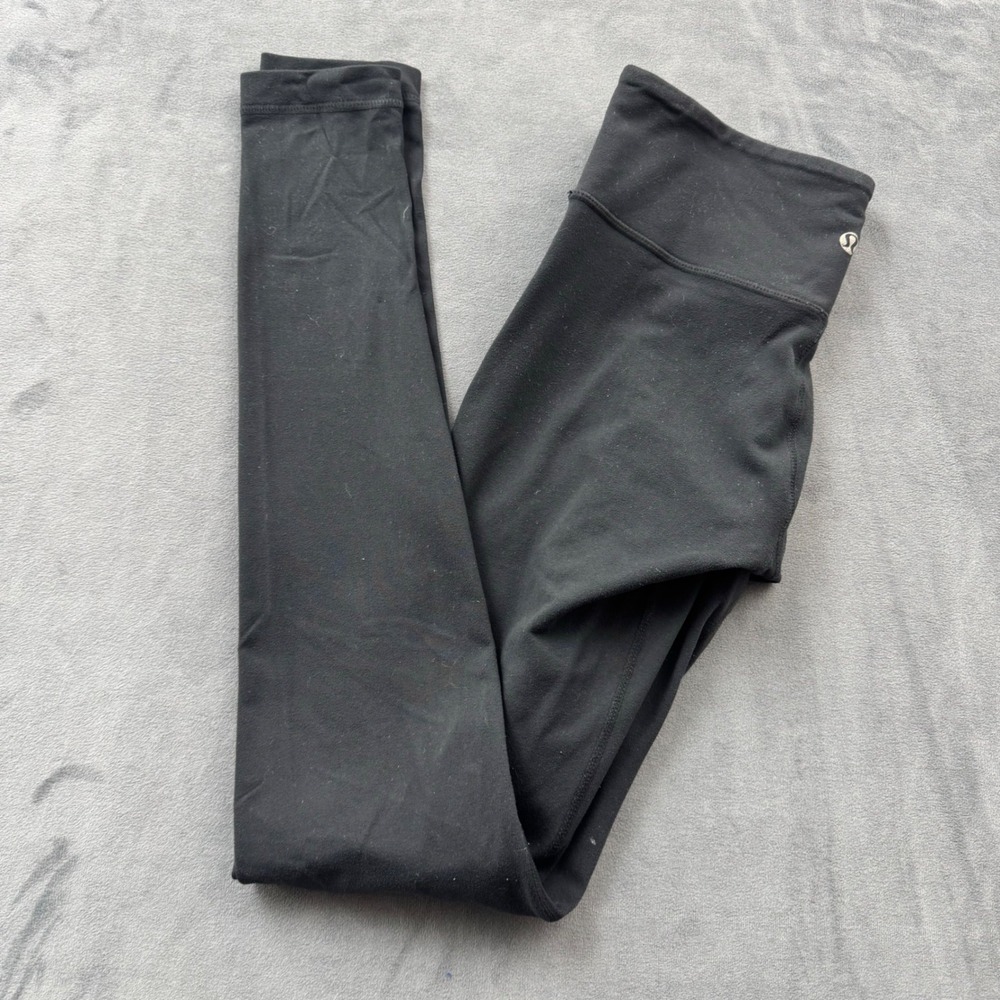 Lululemon Womens High Rise Black Leggings Full Length Yoga Pants Size 4